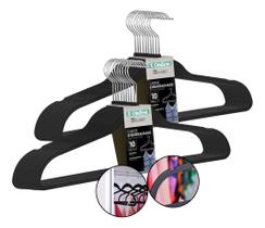 Kit 20 Cabides Emborrachado Superfino Para Casa Roupas Preto Kit 20 Cabides Emborrachado Superfino Para Casa Roupas Preto