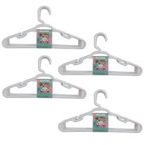 Kit 20 Cabides Infantil Branco Plástico Reforçado 28x14cm