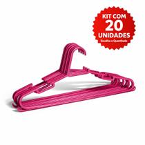 Kit 20 Cabides Rosa Adulto Resistente Antiderrapante Kit 20 Cabides Rosa Adulto Resistente Antiderrapante