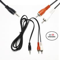 Kit 20 Cabo Auxiliar P2 Macho X Rca Macho Audio 1,8 metros P/ Som / Tv / Home Theater Audio Video At Kit 20 Cabo Auxiliar P2 Macho X Rca Macho Audio 1,8 metros P/ Som / Tv / Home Theater Audio Video At