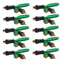 Kit 20 Cabo Y 2Mx1F Rca Injetado Technoise 200Pró 4Mm Verde