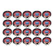 Kit 20 Cabos Microfone Xlr / Dmx Balanceado 10 Metros