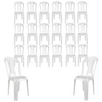 Kit 20 Cadeiras Bistro em Plastico Suporta Ate 182 Kg Branca Mor