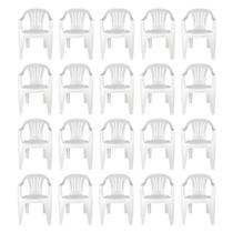 Kit 20 Cadeiras Poltrona Plástica Empilhavel Reforçada 182kg Mor