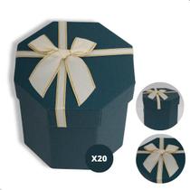 Kit 20 Caixa de Presente Hexagono Papel Rigida com Laco (bra-2-53) - DIDO FLORES