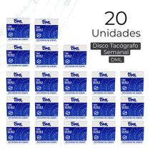 Kit 20 Caixa Disco Tacógrafo Semanal 7 Dias 180 Km Dml