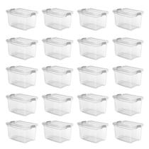 Kit 20 Caixa Organizadora 27 Litros Plástica Transparente Livre BPA Plasvale