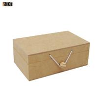 Kit 20 Caixa Retangular Tampa Dobradiça e Elástico 14,5x9x5,5 Mdf Madeira