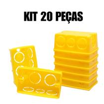 Kit 20 Caixinha de Luz Amarela 4x2 Reforçada para Tomadas Interruptores Cerge 7070