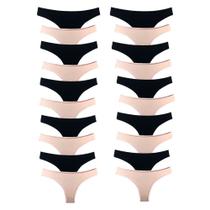 Kit 20 Calcinhas Fio Dental Algodão Cotton Básica Lisa Lingerie