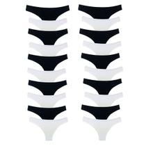 Kit 20 Calcinhas Tanga Algodão Cotton Básica Lisa Lingerie