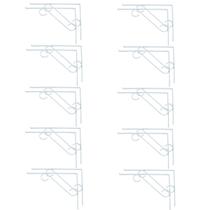 Kit 20 Cantoneira Branca Suporte em S p/ Vidro 25x20cm