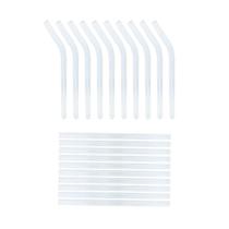 Kit 20 Canudos de Vidro 12mm: Reto ou Curvo