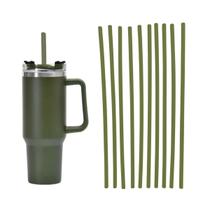 Kit 20 Canudos Plástico Rígido Reutilizável 30cm Extra Longo