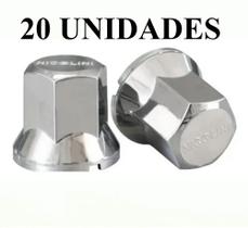 Kit 20 Capa De Porca Sextava Nicolini Cromada Caminhão 33mm