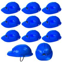 Kit 20 Capacetes Construtor Fantasia Operário Infantil Tamanho único p/ Festa Azul