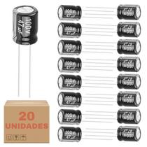 Kit 20 Capacitor 47x100 47uf 100 Volts Eletrolítico Pacote Kit 20 Capacitor 47x100 47uf 100 Volts Eletrolítico Pacote