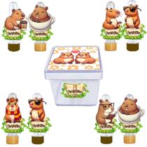 Kit 20 Capivara 10 Tubetes 10 Caixinhas