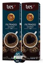 Kit 20 Cápsulas Café Filtrado GOURMET 3 Três Corações com notas frutadas de caramelo e chocolate