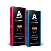 Kit 20 Cápsulas de Café América Gourmet e Leggero