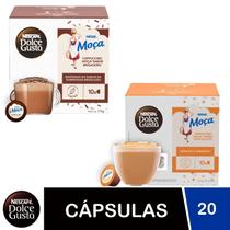 Kit 20 cápsulas Dolce Gusto Cappuccino Moça Brigadeiro e Doce de Leite (2 caixas)