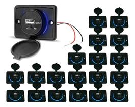 Kit 20 Carregador de Celular Automotivo 1 USB + 1 USB Power C/ Moldura - RS-1113U BR
