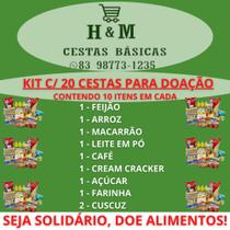 Kit - 20 cestas básicas p/ doações! - H&M CESTAS BÁSICAS