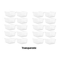 Kit 20 Cesto Multiuso Organizador Médio 20x15x6 Transparente