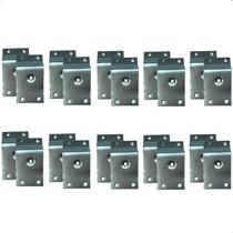 Kit 20 Chapinha Chapa Base pés Palito Inclinada Metal Zincado Rosca 5/16