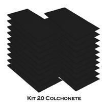 Kit 20 Colchonete Slim 95x59cm Solteiro Para Ginástica Academia Escola Suede Preto - Ahazzo Móveis