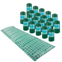 Kit 20 Colchonetes Solteiro 190x60cm Com Bolsa Para Transporte Xadrez Verde - Emcompre Kit 20 Colchonetes Solteiro 190x60cm Com Bolsa Para Transporte Xadrez Verde - Emcompre