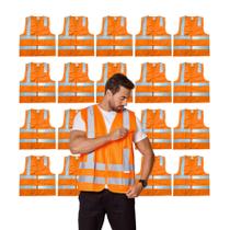 Kit 20 Colete Blusão de Poliéster Liso com 1 Bolso Uniforme Trabalho Construção Limpeza Serviço Escola Confortável Durável Prático