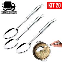 Kit 20 Colher de Arroz Aço Inoxidável Grande Luxo Utensílios para Cozinha Prime Multiuso Kit 20 Colher de Arroz Aço Inoxidável Grande Luxo Utensílios para Cozinha Prime Multiuso