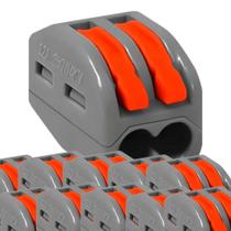 Kit 20 conector de emenda automatico kv222-412 - 2 vias 0,08 a 4,0mm ate 32a