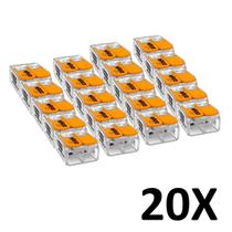 Kit 20 Conector Emenda Compacto Fios E Cabos 2 Vias 221 Wago Kit 20 Conector Emenda Compacto Fios E Cabos 2 Vias 221 Wago