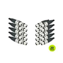Kit 20 Conectores Cannon Femea 3 Polos Santo Angelo Xlr Sa2x