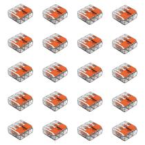 Kit 20 Conectores de Emenda Com Alavanca 221-413 3 Condutores 0,2mm² à 4,0mm² Wago Kit 20 Conectores de Emenda Com Alavanca 221-413 3 Condutores 0,2mm² à 4,0mm² Wago