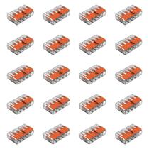 Kit 20 Conectores de Emenda Com Alavanca 221-415 5 Condutores 0,2mm² à 4,0mm² Wago Kit 20 Conectores de Emenda Com Alavanca 221-415 5 Condutores 0,2mm² à 4,0mm² Wago