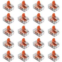 Kit 20 Conectores de Emenda Com Alavanca 221-612 2 Condutores 0,5mm² à 6,0mm² Wago