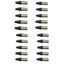 Kit 20 Conectores Linha Xlr Plug Macho 3 Polos Wireconex WC-1013