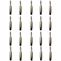 Kit 20 Conectores P10 Macho Estéreo Linha PLG SA2X - SANTO ANGELO