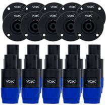 Kit 20 Conectores Plug Speakon 10 Machos Linha 10 Fêmeas Painel Redondo 4 Vias Voik Profissional SPK01 Kit 20 Conectores Plug Speakon 10 Machos Linha 10 Fêmeas Painel Redondo 4 Vias Voik Profissional SPK01