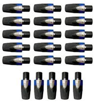 Kit 20 Conectores Speakon Macho Para Cabo Wireconex WC-605 4 Polos