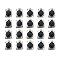 Kit 20 Conectores XLR Fêmea Painel SA2X - SANTO ANGELO Kit 20 Conectores XLR Fêmea Painel SA2X - SANTO ANGELO