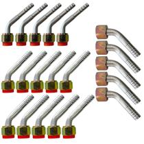 Kit 20 Conexões 45 Graus Oring Fêmea 6 8 10 12mm Alumínio