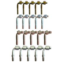 Kit 20 Conexões Ar Cond 90 Graus Oring Fêmea 6 8 10 12mm Aço