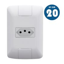 Kit 20 Conjunto Tomada 20 Amperes Branco Aria 4x2 Tramontina