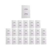 Kit 20 Conjunto Tomada Dupla 2P+T 10A Ilumi i9 Branco