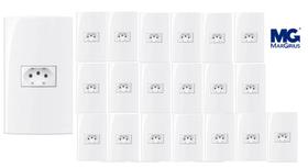 Kit 20 Conjuntos Placa com Tomada 2P+T 10A 4x2 Sleek Margirius 16004 Kit 20 Conjuntos Placa com Tomada 2P+T 10A 4x2 Sleek Margirius 16004