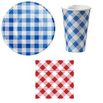 Kit 20 Convidados Papel Prato Copo Guardanapos Misto Junina